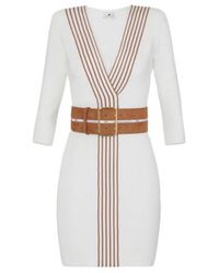 Elisabetta Franchi - Striped Bands Knit Dress - Lyst