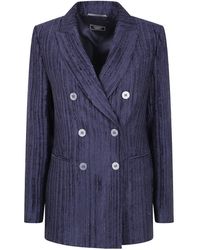 Peserico - Double-Breasted Velvet Jacket - Lyst