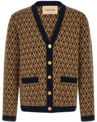 Valentino - Toute La V Patterned V-Neck Cardigan - Lyst