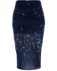 Blumarine - Printed Midi Skirt - Lyst