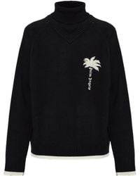 Palm Angels - Long-Sleeved Turtleneck Knit Top - Lyst