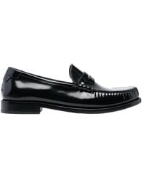 Saint Laurent - Le Loafer Logo Plaque Slip-On Loafers - Lyst