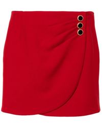 Alessandra Rich - Embellished-Button Virgin Wool Mini Skirt - Lyst