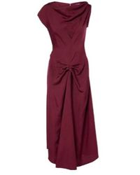Victoria Beckham - Deconstructed Gathered Midi Dress - Lyst