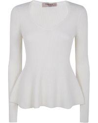 Twinset - V-Neck Ribbed Jumper - Lyst