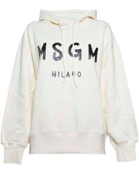 MSGM - Graphic-Logo Hoodie - Lyst