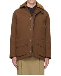 Barbour - Hooded Utility Padded Jacket With Corduroy Collar - Lyst