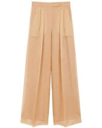 Max Mara - Pianoforte Pleat Detailed Wide Leg Pants - Lyst