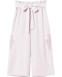 Twinset - Cropped Twill Trousers - Lyst