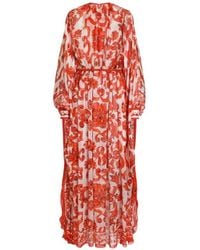 Dolce & Gabbana - Maiolica-Print Silk Kaftan Long Dress - Lyst
