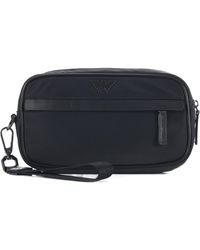 Emporio Armani - Logo Plaque Zip-Up Clutch Bag - Lyst