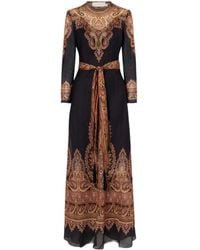 Zimmermann - Ascent Belted Printed Linen And Silk-Blend Maxi Dress - Lyst