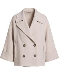 Peserico - Cropped Double-Breasted Coat - Lyst