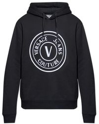 Versace Jeans Couture - Couture Logo Printed Drawstring Hoodie - Lyst