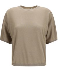 Brunello Cucinelli - Short-Sleeve Round-Neck Sweater - Lyst