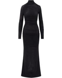 Amazuìn - Ruched Sheer Long-Sleeve Dress - Lyst