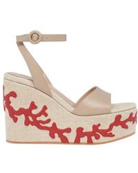 Gianvito Rossi - Malia Platform-Coral Sandals - Lyst