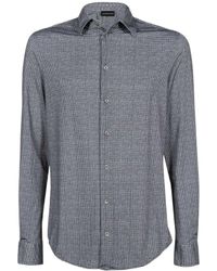 Emporio Armani - Micro-Pattern Long-Sleeve Shirt - Lyst