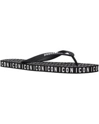 DSquared² - Icon All-Over Logo Printed Flip Flops - Lyst