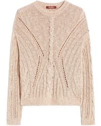Max Mara - Knitted Top Natural - Lyst