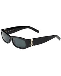 Saint Laurent - Logo-Plaque Rectangle Sunglasses - Lyst