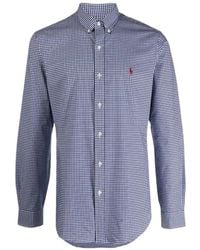 Polo Ralph Lauren - Pony Embroidered Gingham-Check Patterned Shirt - Lyst