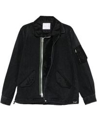 Sacai - Panelled Zip Denim Jacket - Lyst