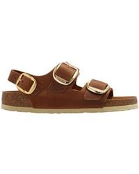 Birkenstock - Milano Buckled Round-Toe Slingback Sandals - Lyst