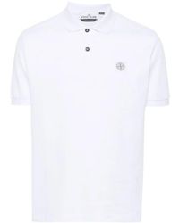 Stone Island - Logo Patch Short-Sleeved Polo Shirt - Lyst