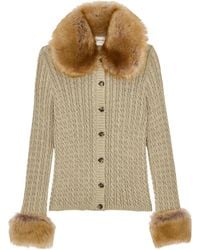 Saint Laurent - Cable-Knit Cardigan - Lyst