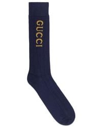 Gucci - Intarsia-Knit Logo Socks - Lyst