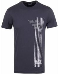 EA7 - Round Collar Logo T-Shirt - Lyst