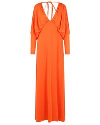 Raquel Diniz - V-Neck Tie Maxi Dress - Lyst