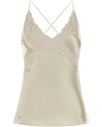 Alberta Ferretti - Lace-Trim Top - Lyst