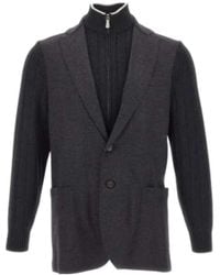 Eleventy - Ribbed Blazer - Lyst