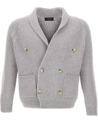 Gran Sasso - Ribbed Double-Breasted Cardigan - Lyst
