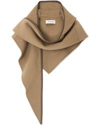 Yves Salomon - Leather-Trimmed Wool And Cashmere-Blend Scarf - Lyst