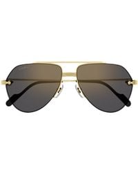 Cartier - Aviator Frame Sunglasses - Lyst