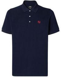 Fendi - Ff Embroidered Short Sleeved Polo Shirt - Lyst