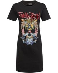 Philipp Plein - Logo Details T-Shirt Dress - Lyst