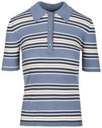 Max Mara - Studio Tallero Striped Knitted Polo Top - Lyst