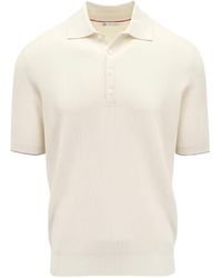 Brunello Cucinelli - Short-Sleeve Buttoned Polo Shirt - Lyst