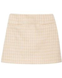 Anine Bing - Vanessa Houndstooth Tweed Miniskirt - Lyst