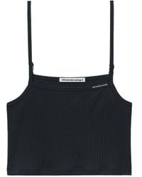 T By Alexander Wang - Cropped Ribbed-Knit Tank Top - Lyst