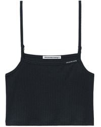 T By Alexander Wang - Alexander Wang Ribbed-Knit Spaghetti Strap Top - Lyst