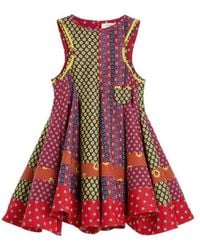 Celine - Patchwork Dress - Lyst