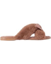 Alexandre Birman - Maxi Clarita Bow-Embellished Suede-Trimmed Shearling Slides - Lyst