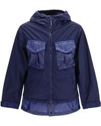 C.P. Company Taylon L Mixed Goggle Jacket in Green for Men | Lyst