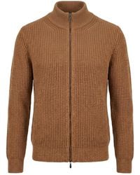 Drumohr - Ribbed-Knit Zip-Up Cardigan - Lyst