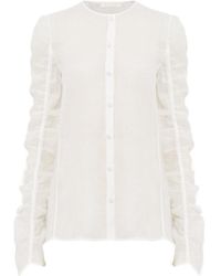 Chloé - Chloé Crewneck Long-Sleeved Top - Lyst